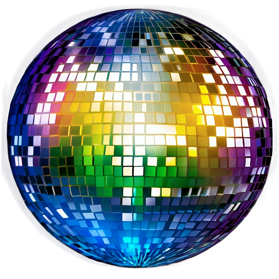 Colorful Disco Ball Sparkle PNG Image