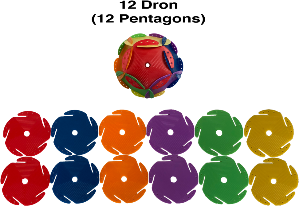 Colorful Dodecahedron Puzzle Assembly PNG Image