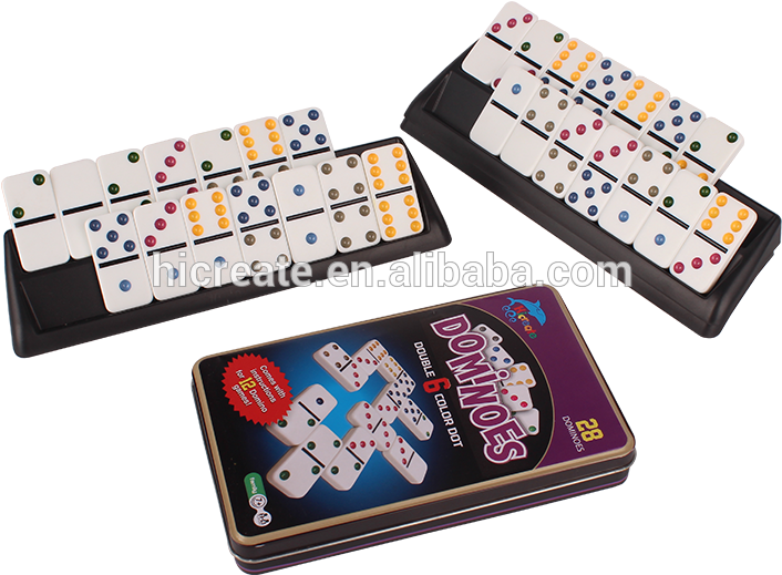 Colorful Dominoes Setwith Case PNG Image