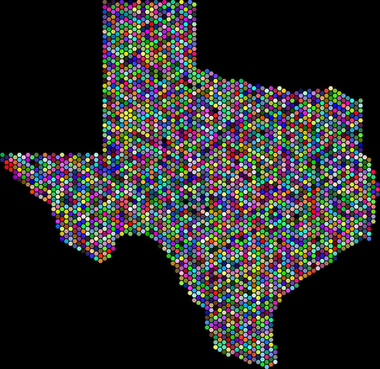 Colorful Dot Mapof Texas PNG Image