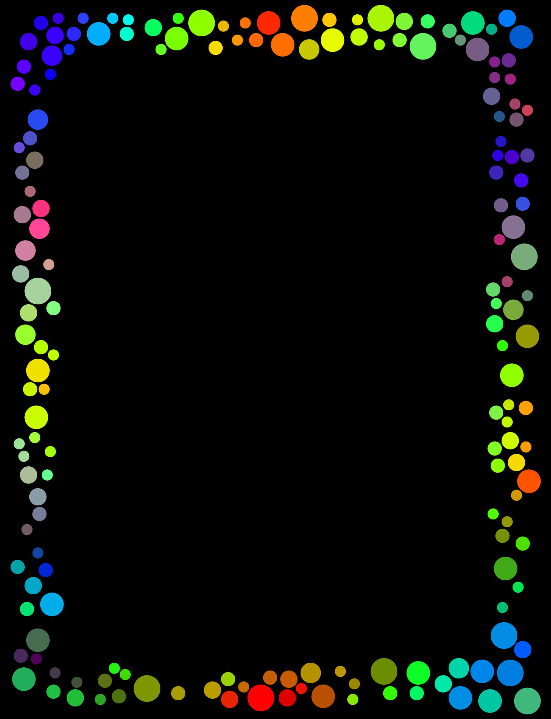 Colorful Dots Border Design PNG Image