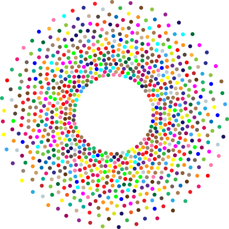 Colorful Dots Circular Pattern PNG Image