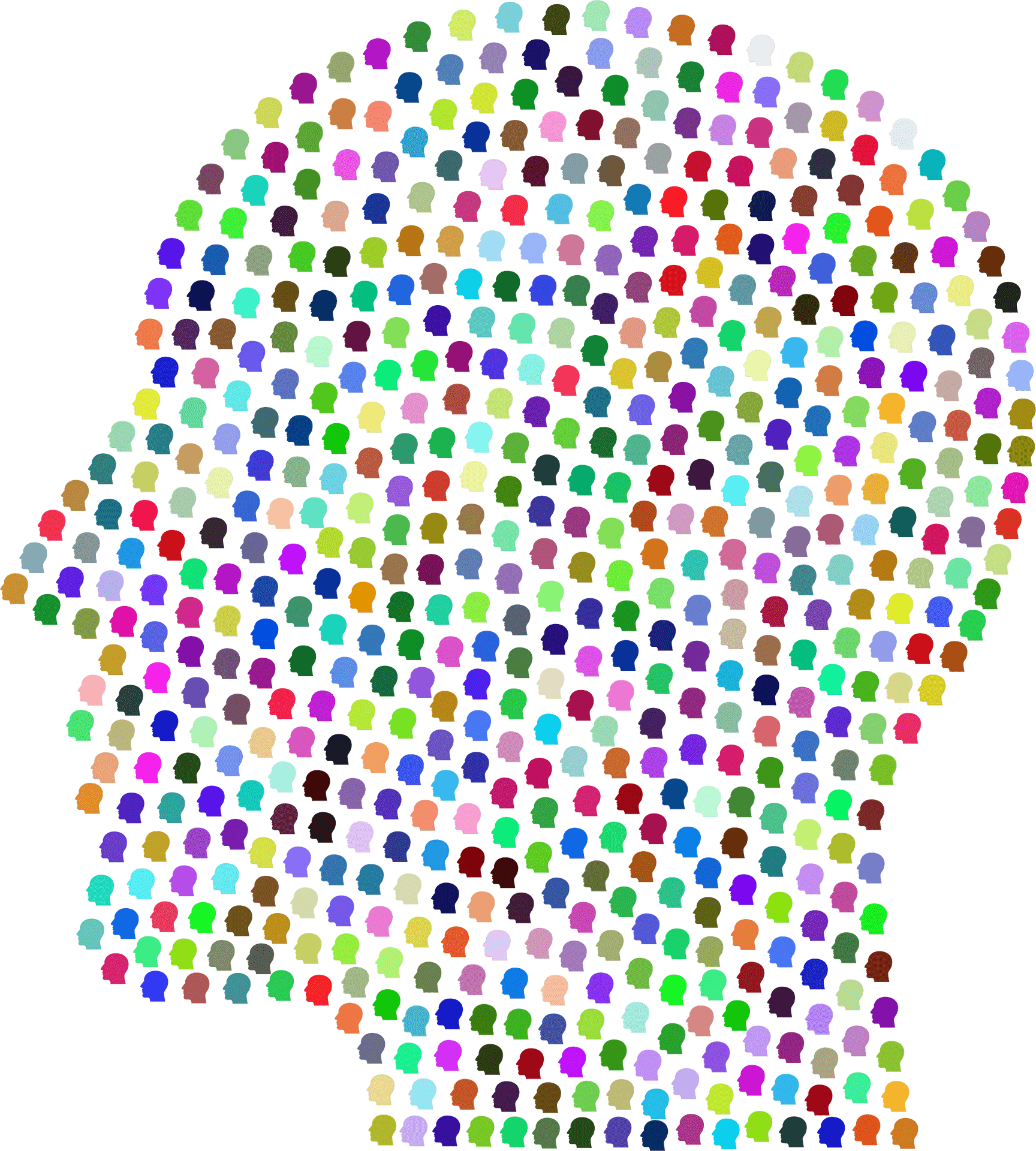 Colorful Dots Man Silhouette PNG Image