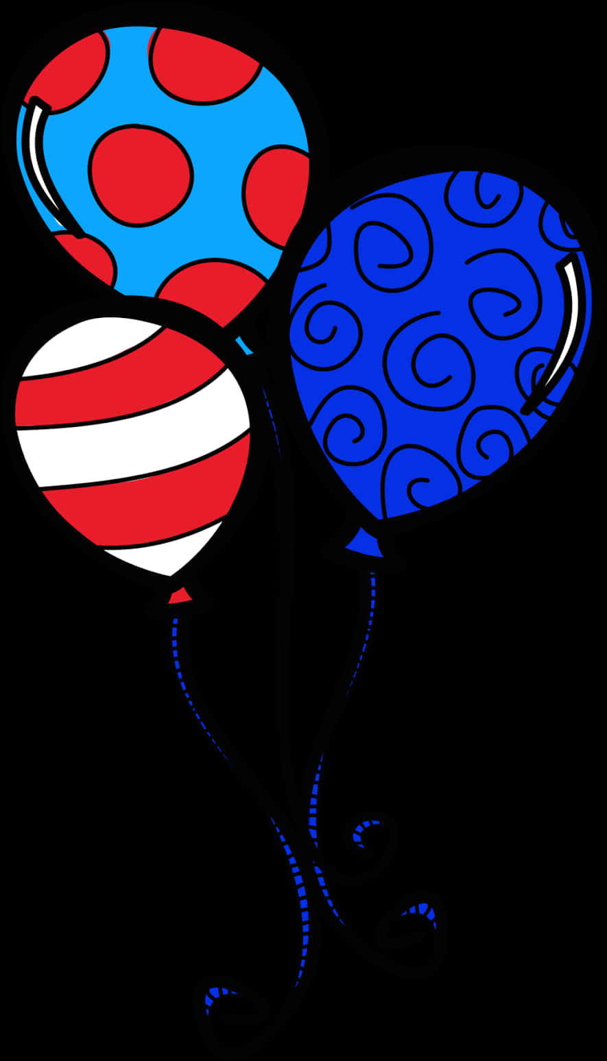 Colorful Dr Seuss Inspired Balloons PNG Image