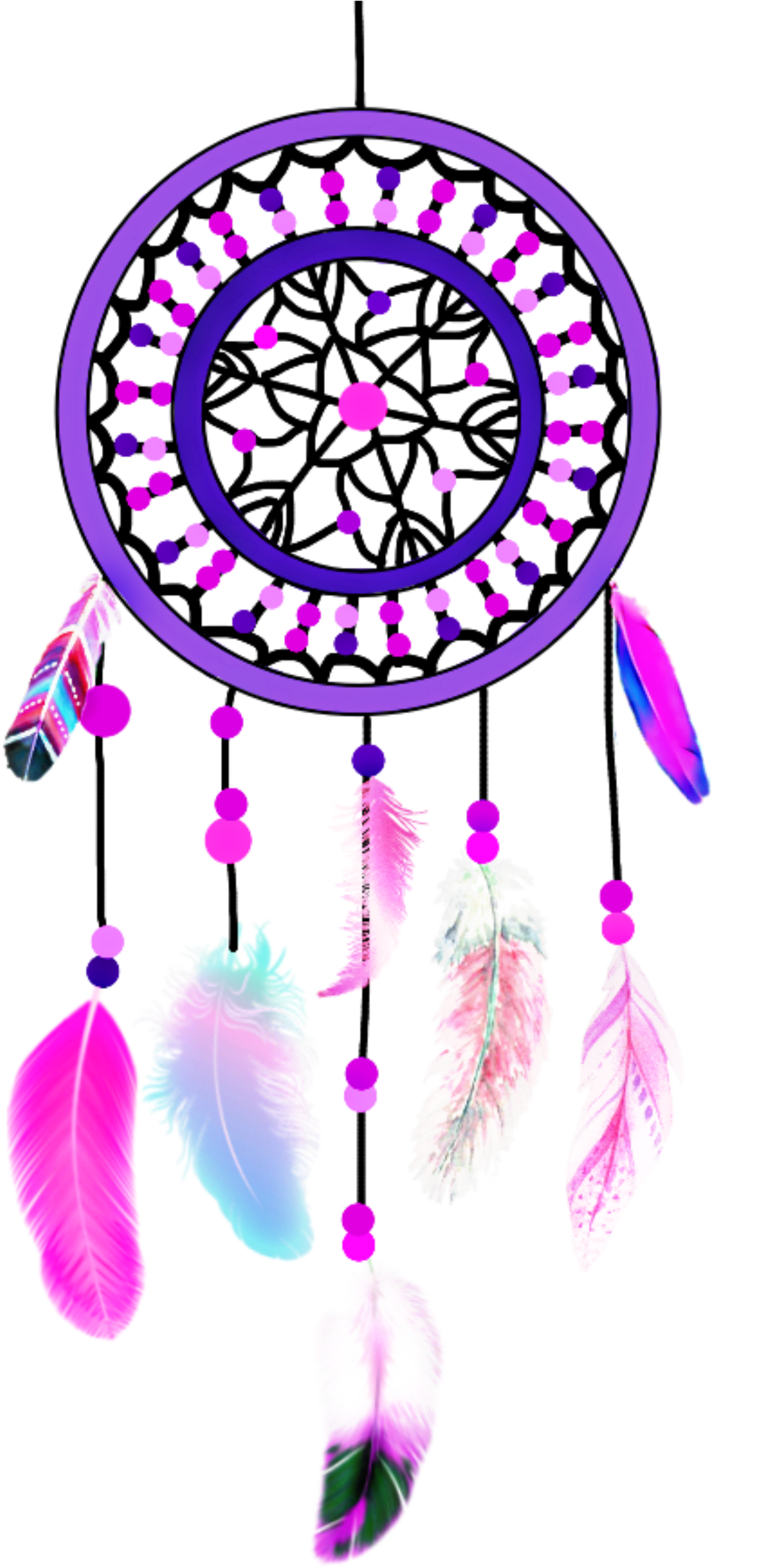 Colorful Dreamcatcher Decoration PNG Image