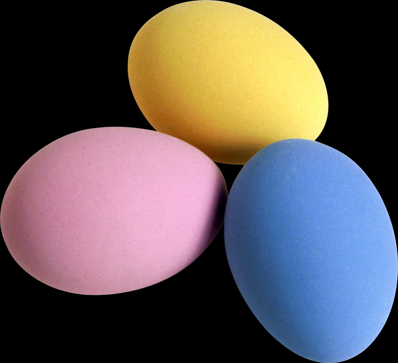 Colorful Easter Eggs Black Background PNG Image