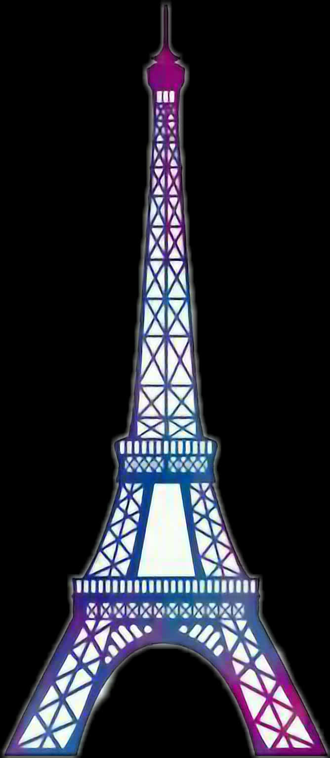 Colorful Eiffel Tower Illustration PNG Image