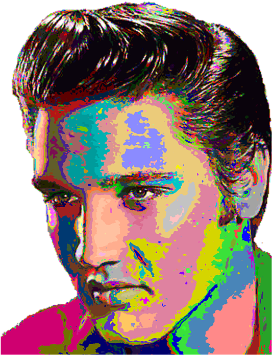 Colorful Elvis Presley Portrait PNG Image