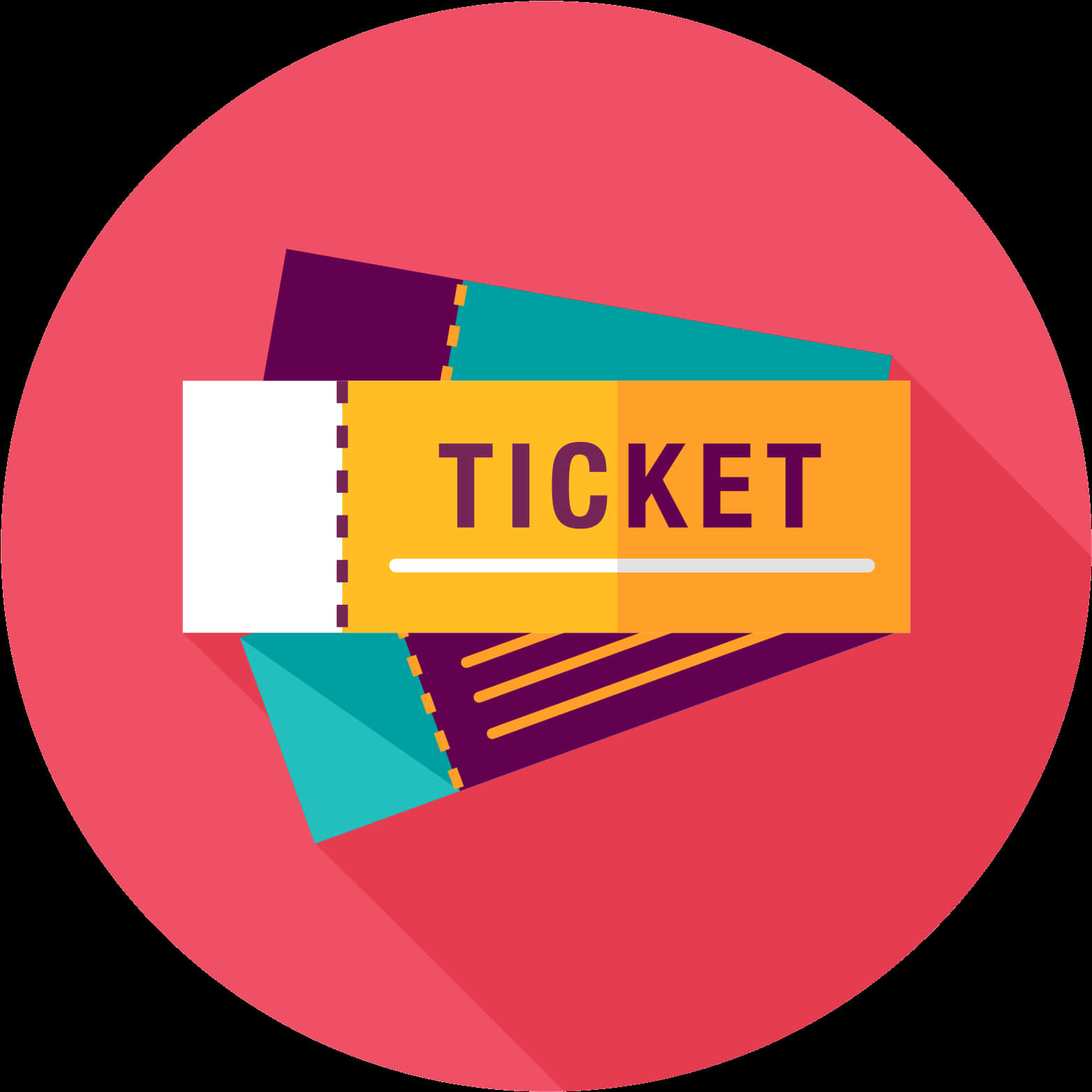 Colorful Event Ticket Icon PNG Image