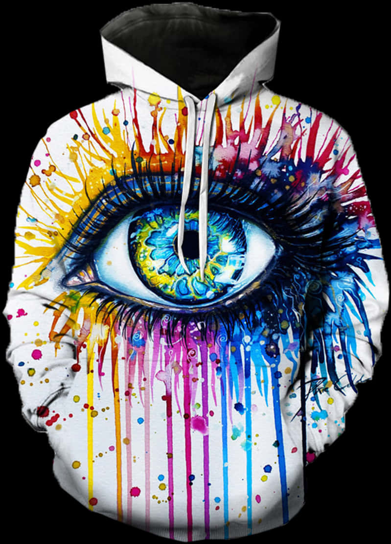 Colorful Eye Art Hoodie PNG Image