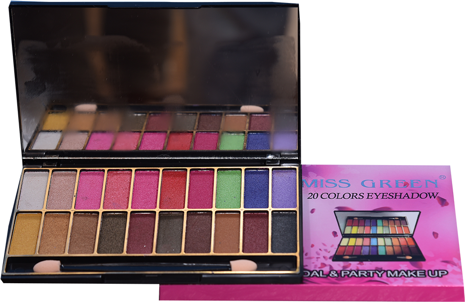 Colorful Eyeshadow Palette Miss Green PNG Image