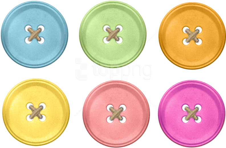 Colorful Fabric Buttons Collection PNG Image