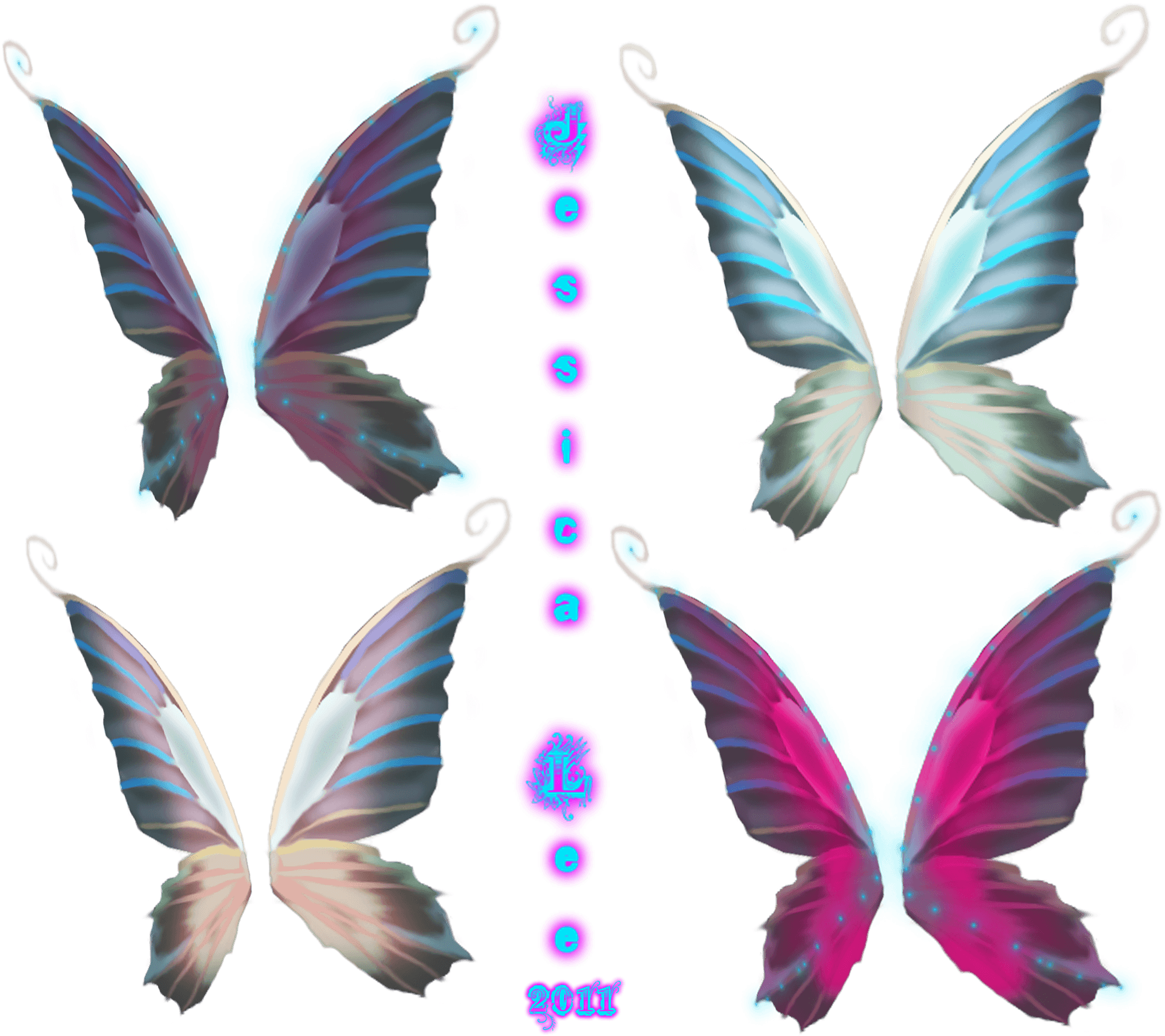 Colorful_ Fairy_ Wings_ Collection_2012 PNG Image