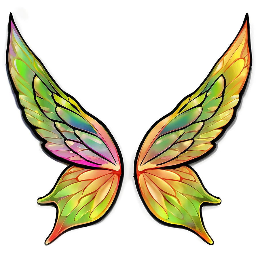 Colorful Fairy Wings Template Png Qix PNG Image