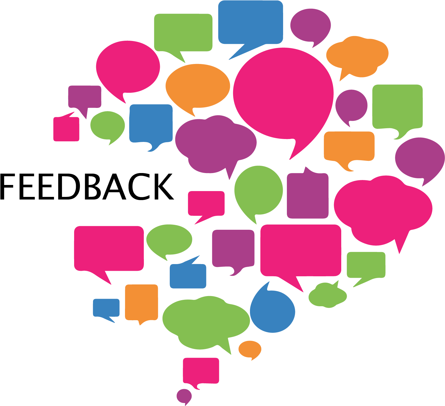 Colorful Feedback Bubbles PNG Image