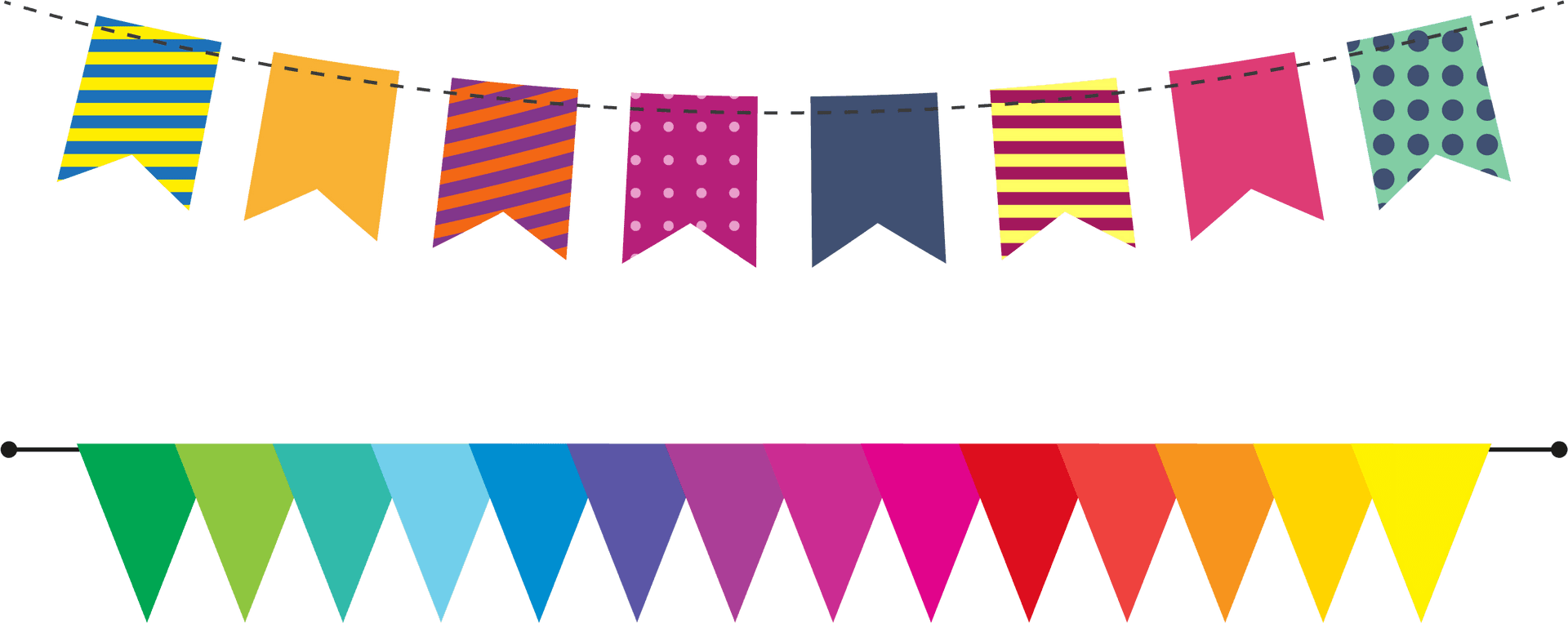 Colorful Festive Bunting Banners PNG Image