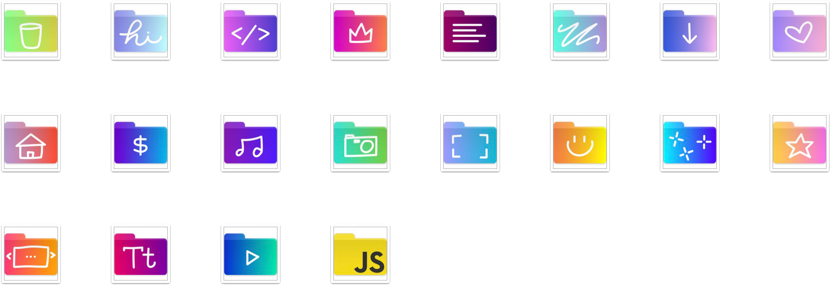 Colorful File Icons PNG Image