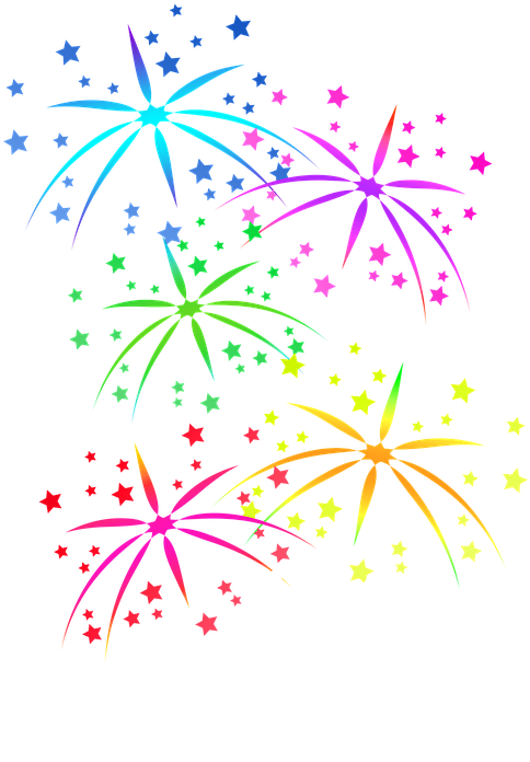 Colorful Fireworks Celebration PNG Image