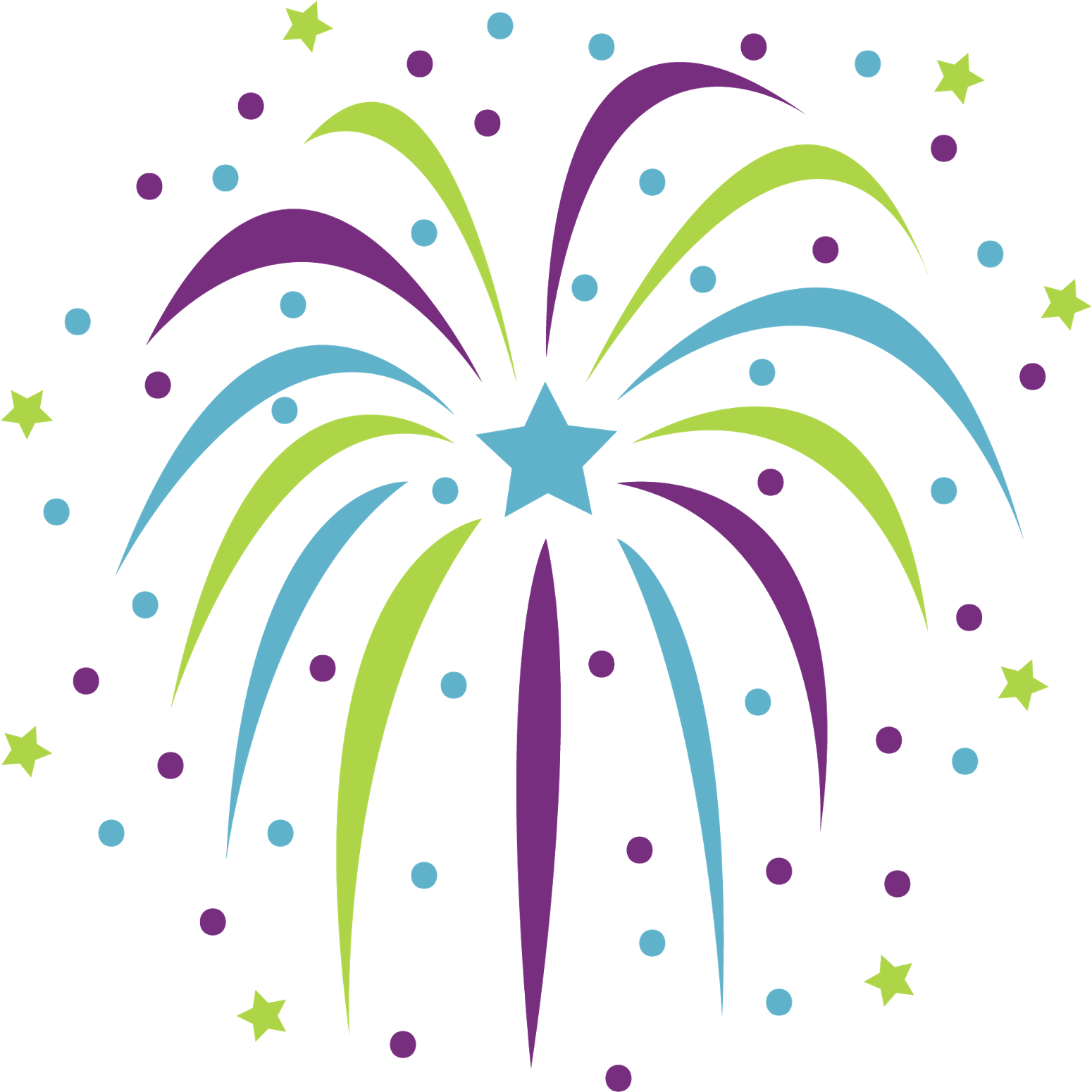 Colorful Fireworks Clipart PNG Image