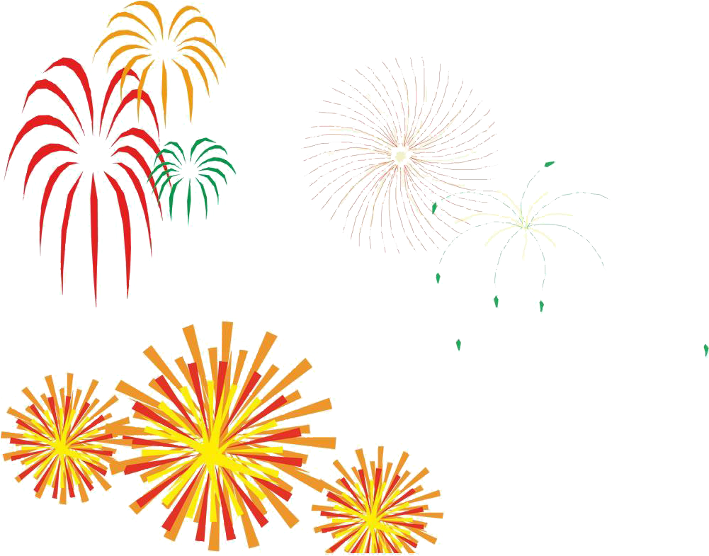 Colorful Fireworks Display PNG Image