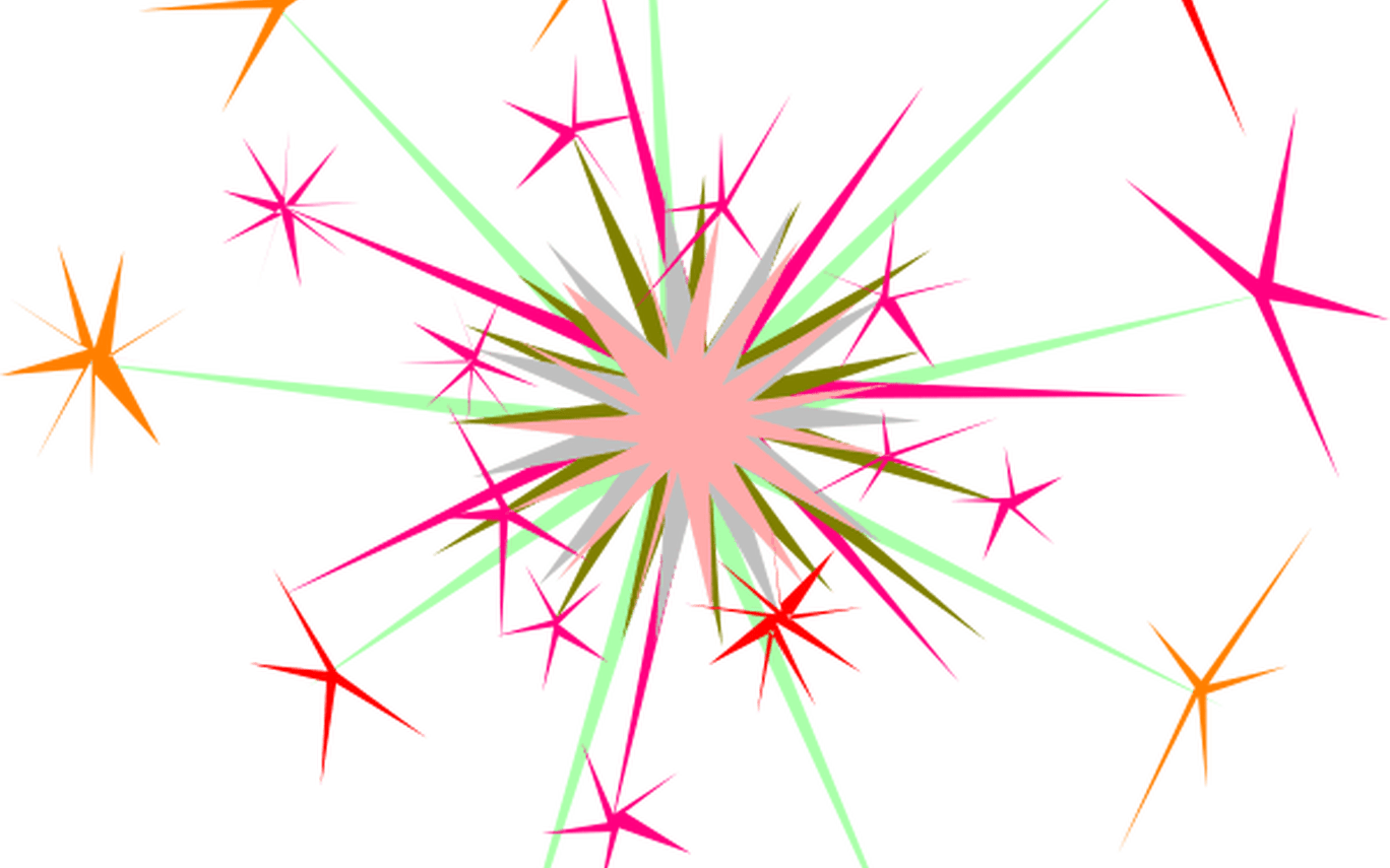 Colorful Fireworks Explosion Clipart PNG Image