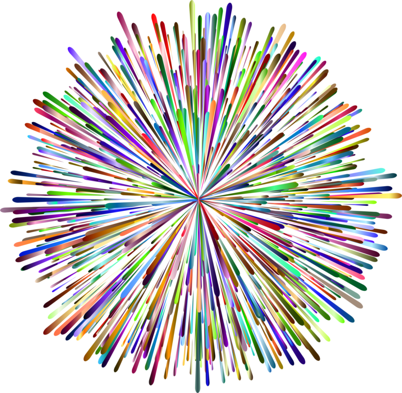 Colorful Fireworks Explosion Clipart PNG Image