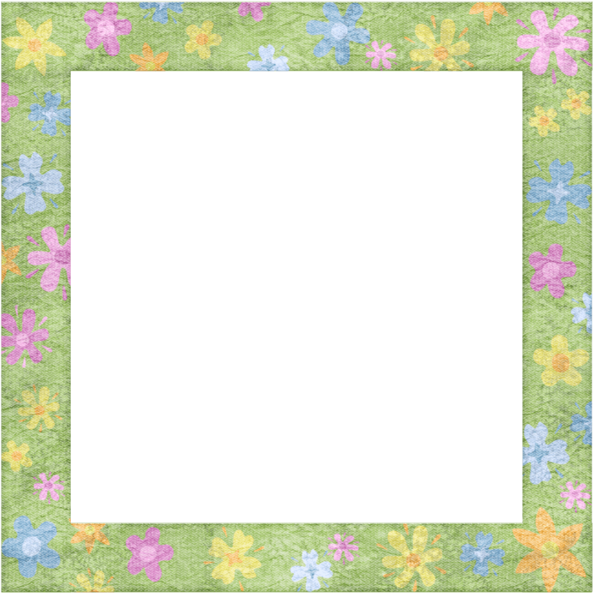 Colorful_ Floral_ Frame_ Background PNG Image