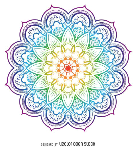 Colorful Floral Mandala Design PNG Image