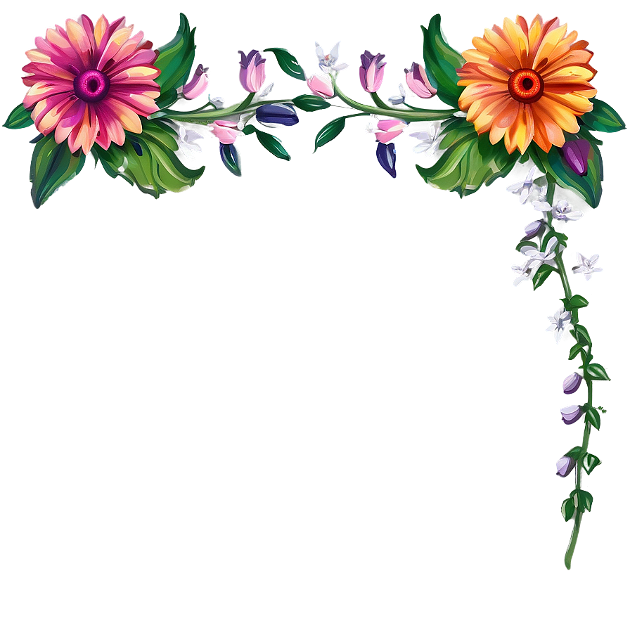 Colorful Flower Border Png 05252024 PNG Image