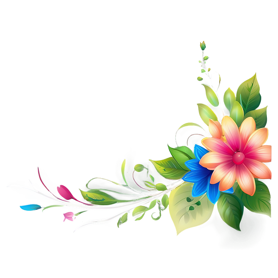 Colorful Flower Border Png 21 PNG Image