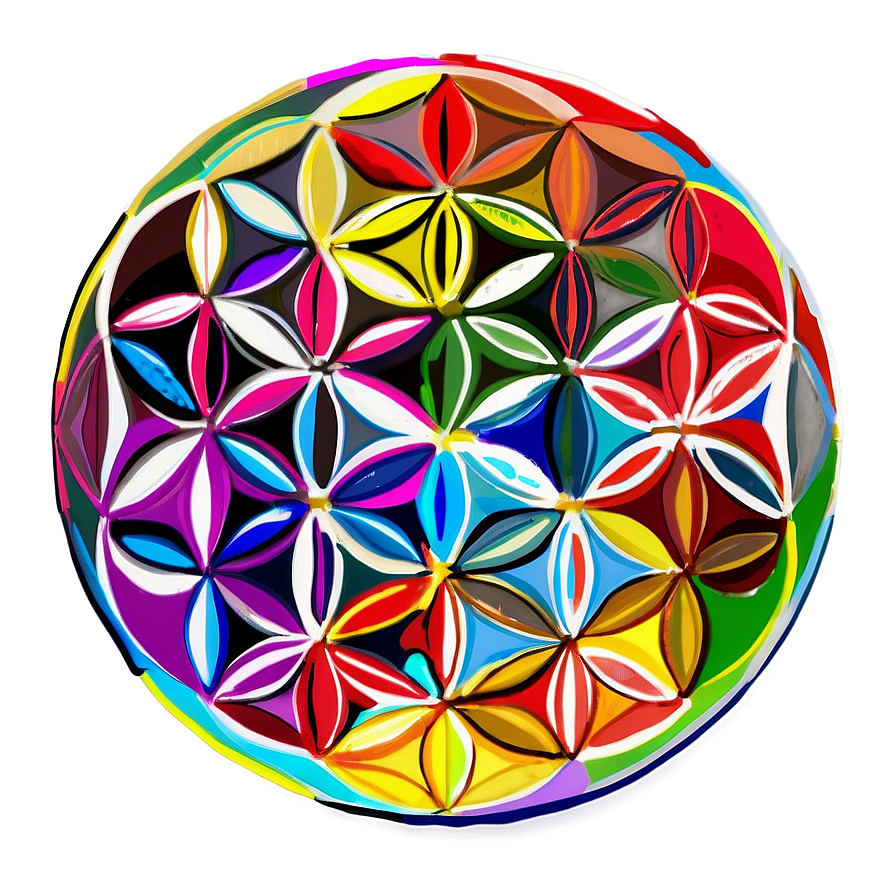 Colorful Flower Of Life Artwork Png Lns70 PNG Image