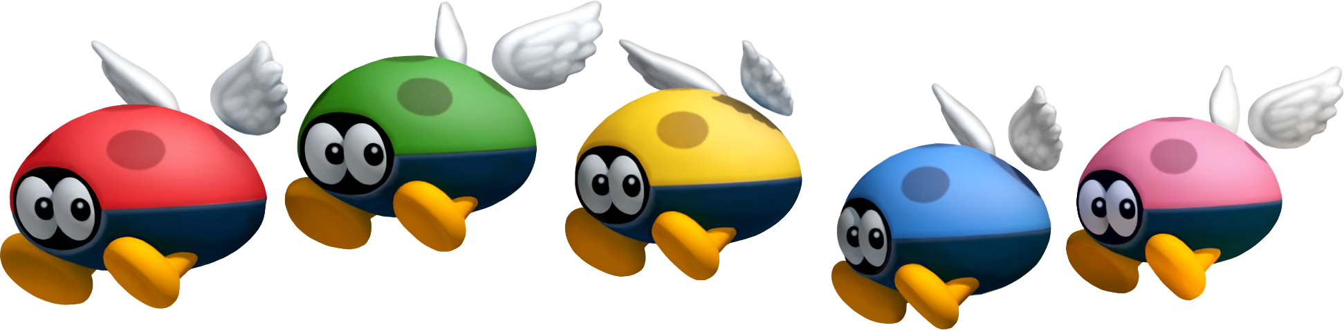 Colorful Flying Animated Characters PNG Image