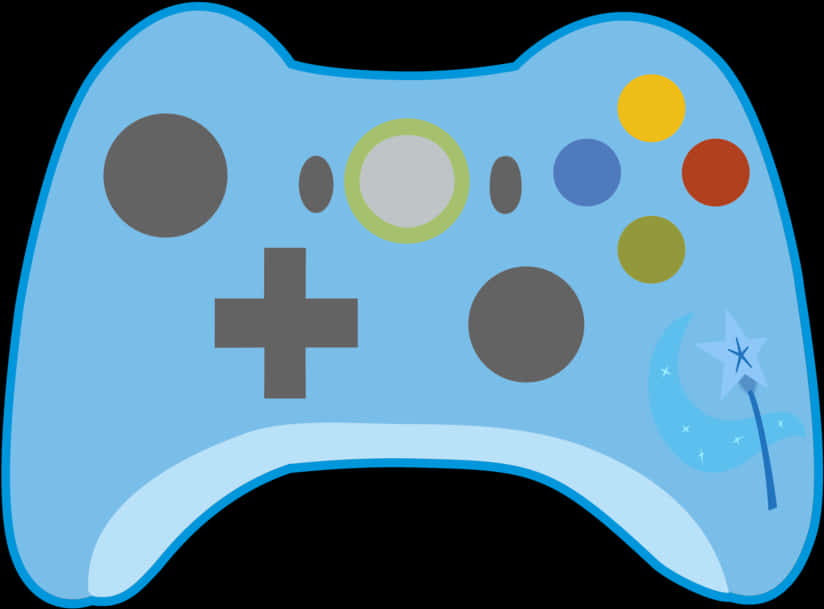 Colorful Game Controller Illustration PNG Image