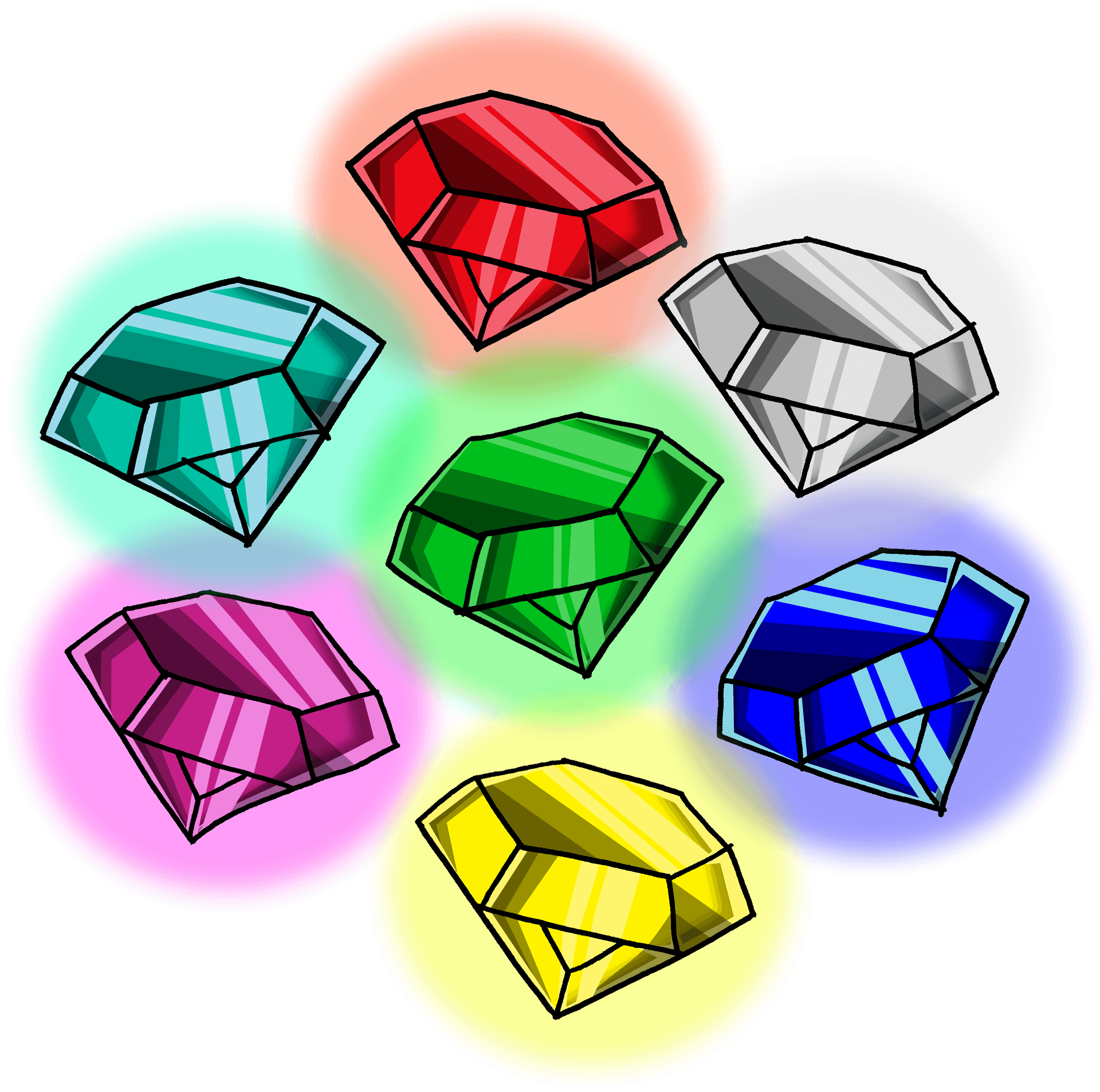 Colorful Gemstones Circle PNG Image