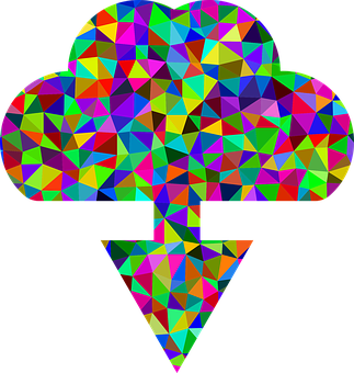 Colorful Geometric Cloud Download PNG Image