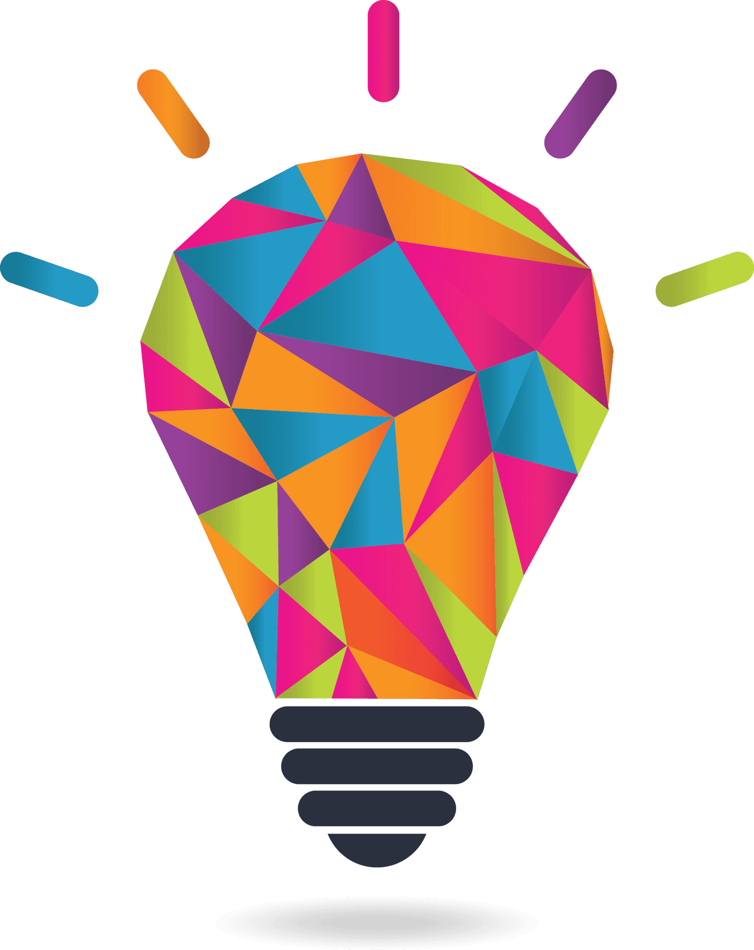 Colorful Geometric Lightbulb Idea PNG Image