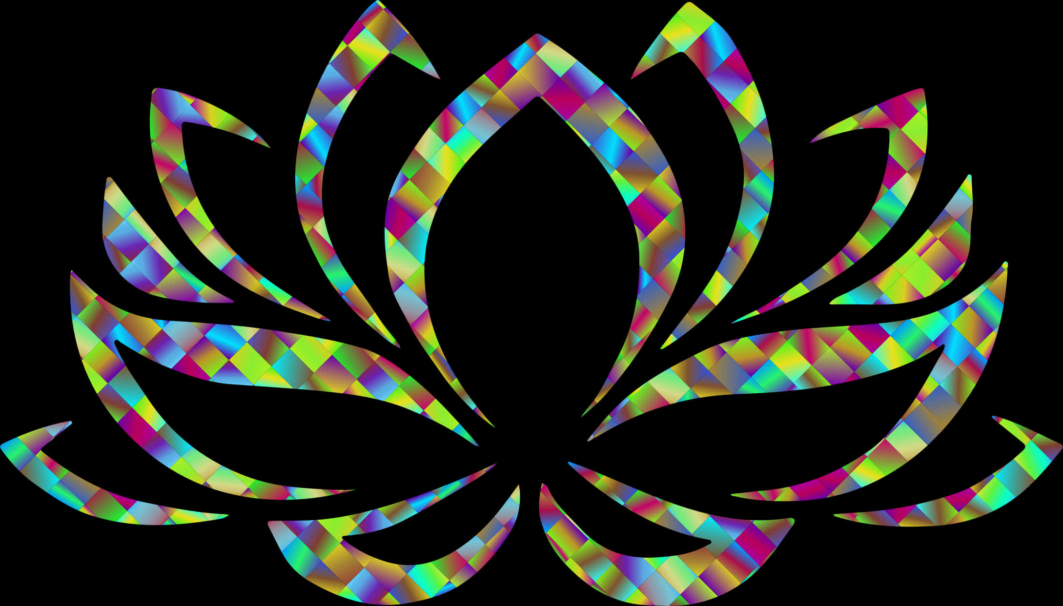 Colorful Geometric Lotus Graphic PNG Image