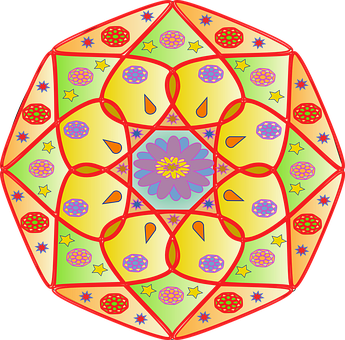 Colorful Geometric Mandala Art PNG Image