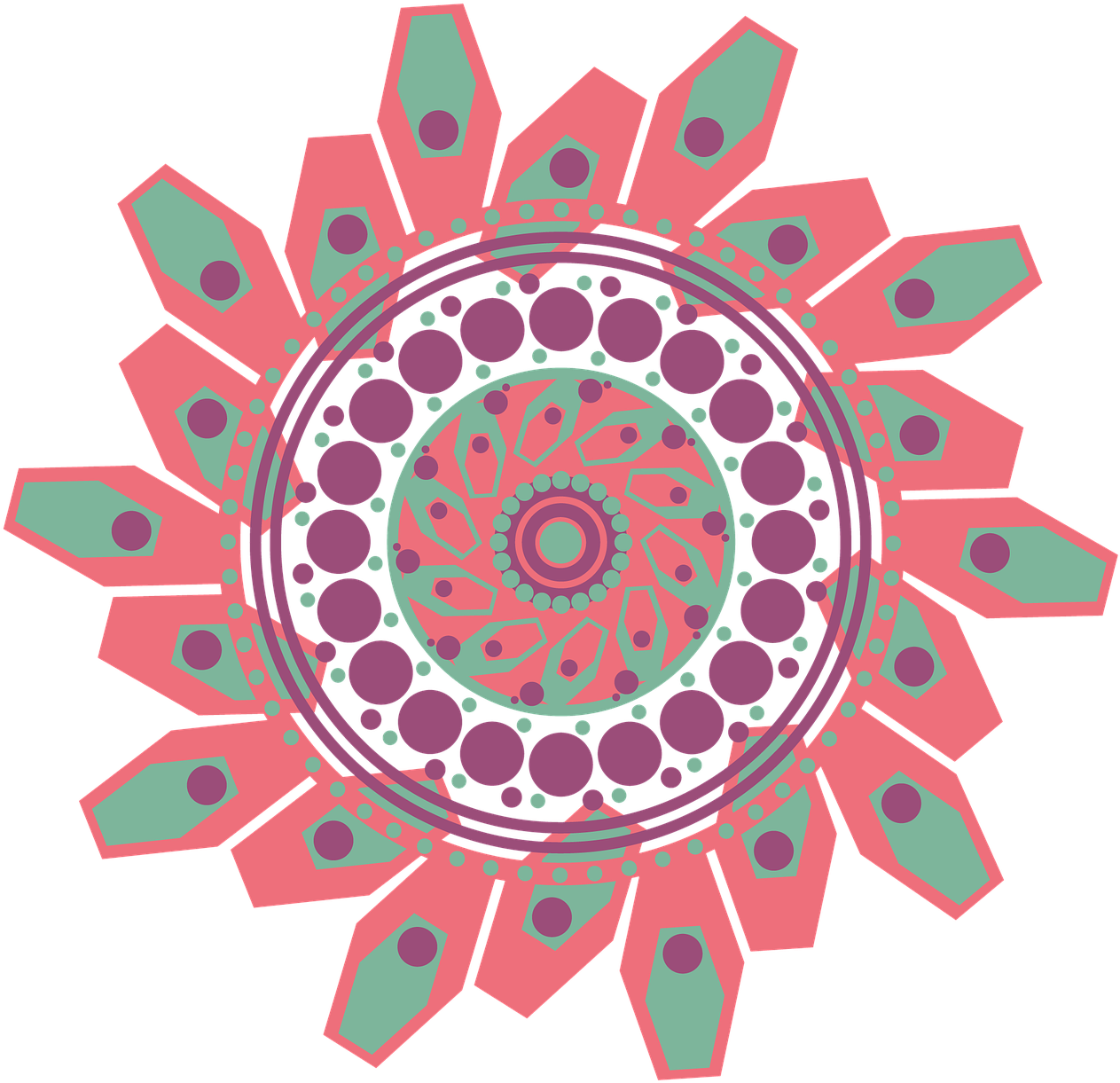 Colorful Geometric Mandala Design PNG Image