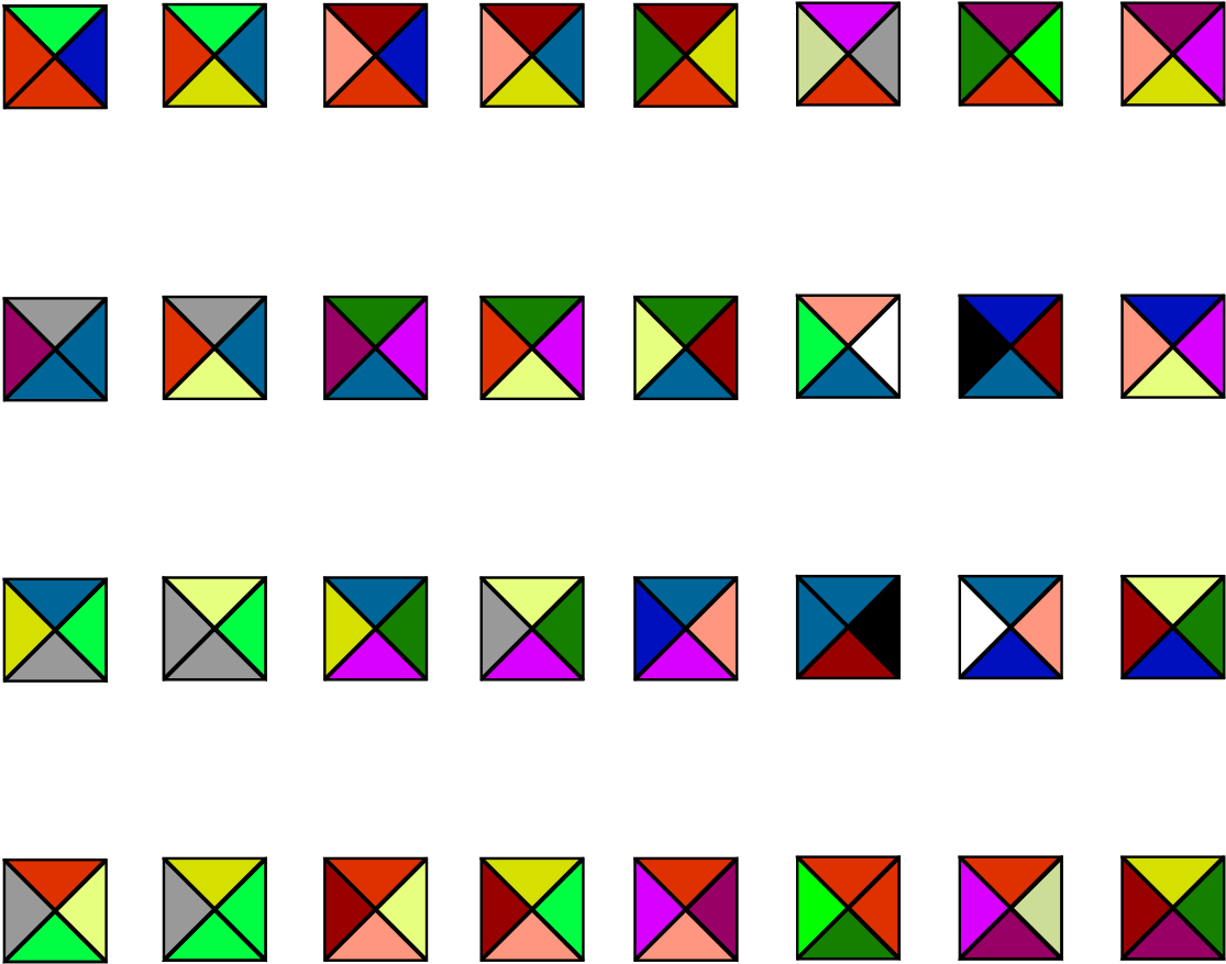 Colorful Geometric Tiles Pattern PNG Image