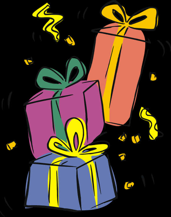 Colorful Gift Boxes Celebration Illustration PNG Image