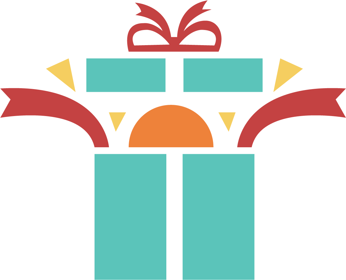 Colorful Gift Icon PNG Image