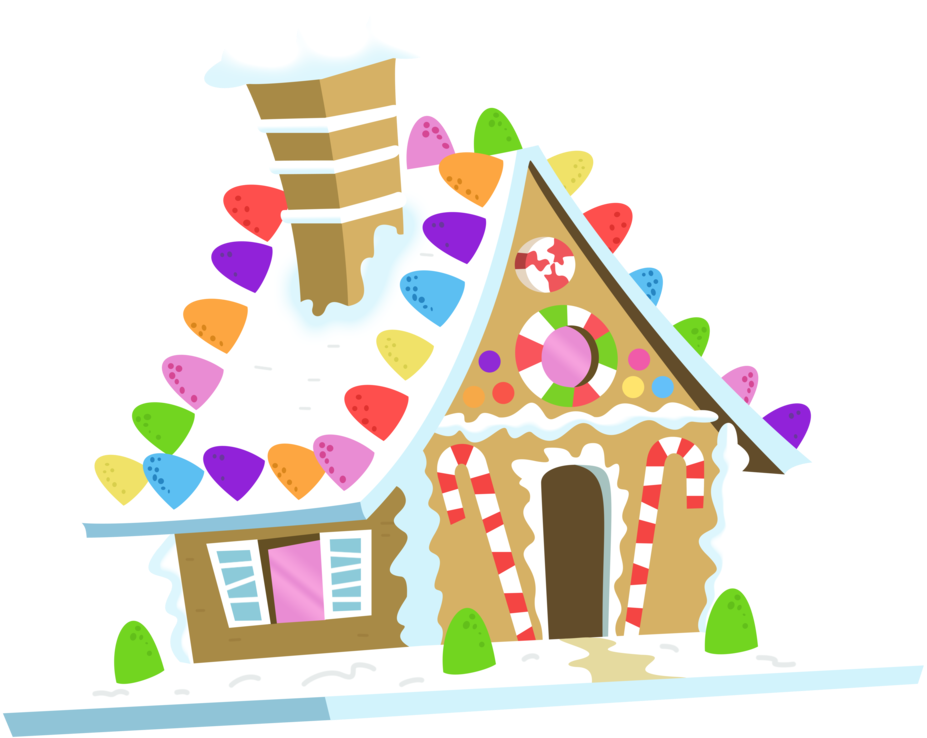 Colorful Gingerbread House Vector PNG Image