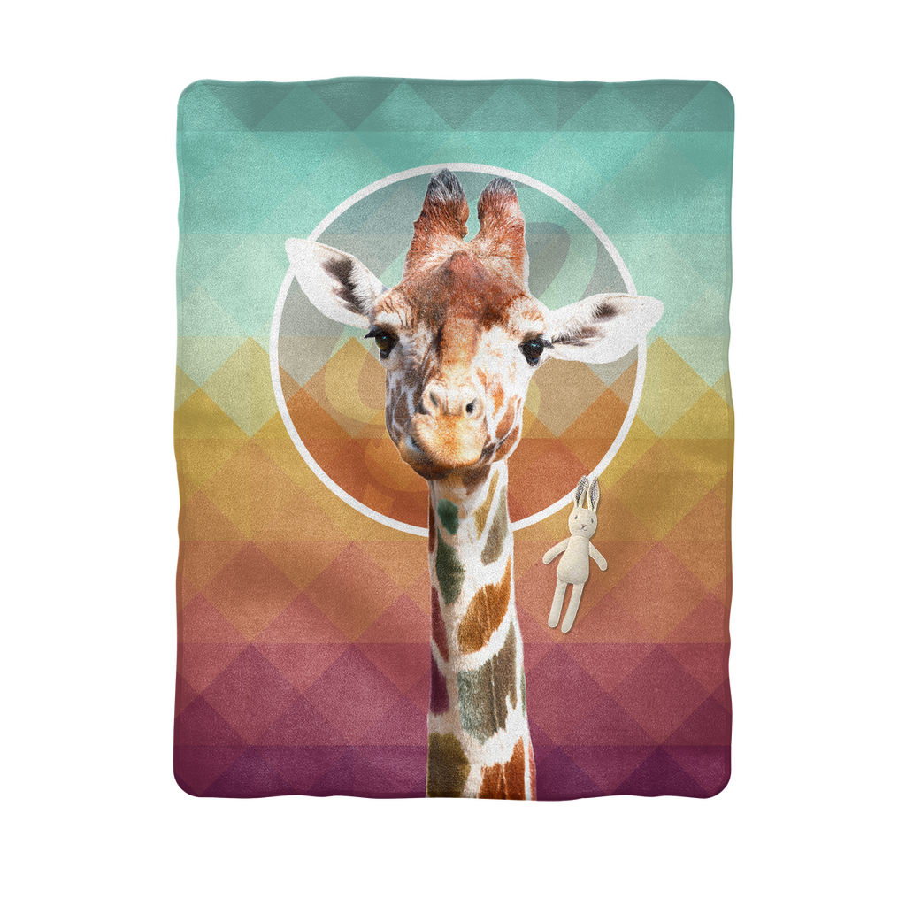 Colorful Giraffe Artwork PNG Image