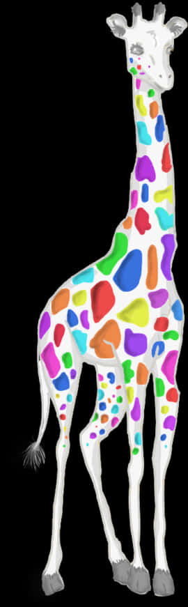 Colorful Giraffe Artwork PNG Image