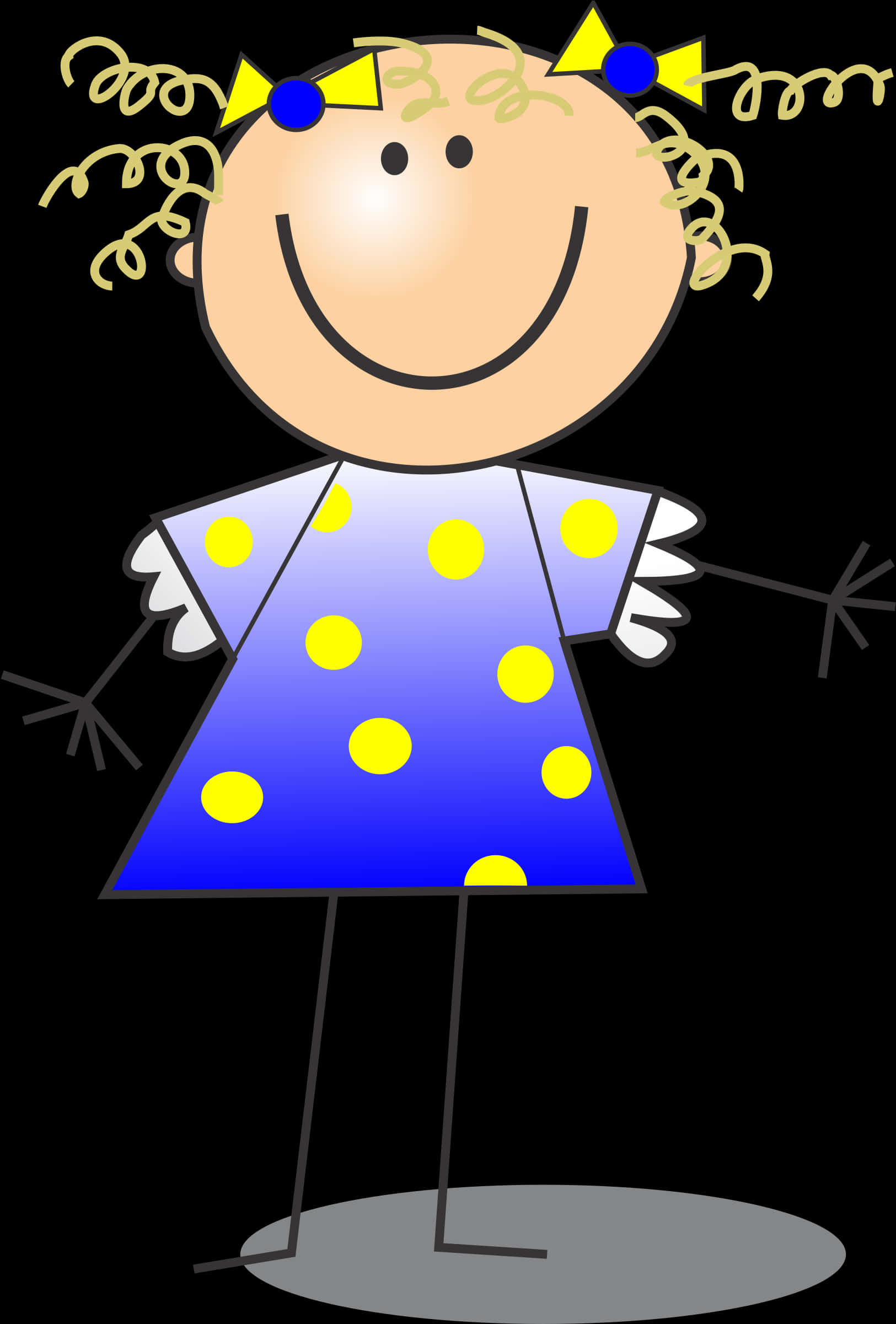 Colorful Girl Stick Figure PNG Image