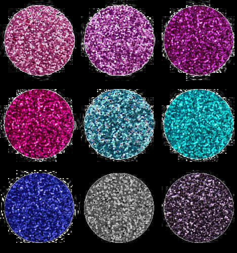 Colorful Glitter Samples Collection PNG Image