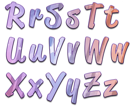 Colorful_ Glossy_ Alphabet_ Letters_ R_to_ Z PNG Image