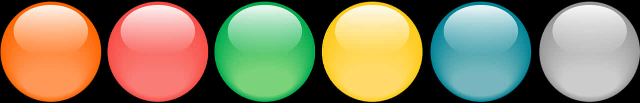 Colorful Glowing Spheres Banner PNG Image