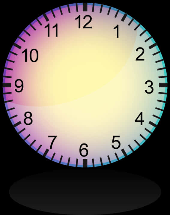 Colorful Gradient Clock Face PNG Image